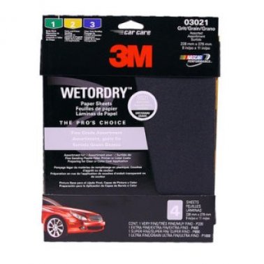 3M Wet/Dry Sandpaper Assorted 9"x11" Sheets