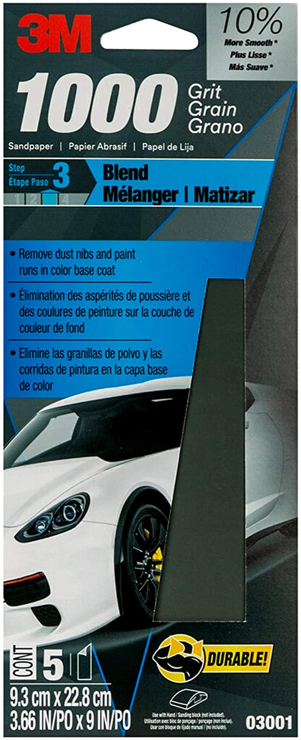 3M WET/DRY Sandpaper 3 2/3"x9" (pack of 5)