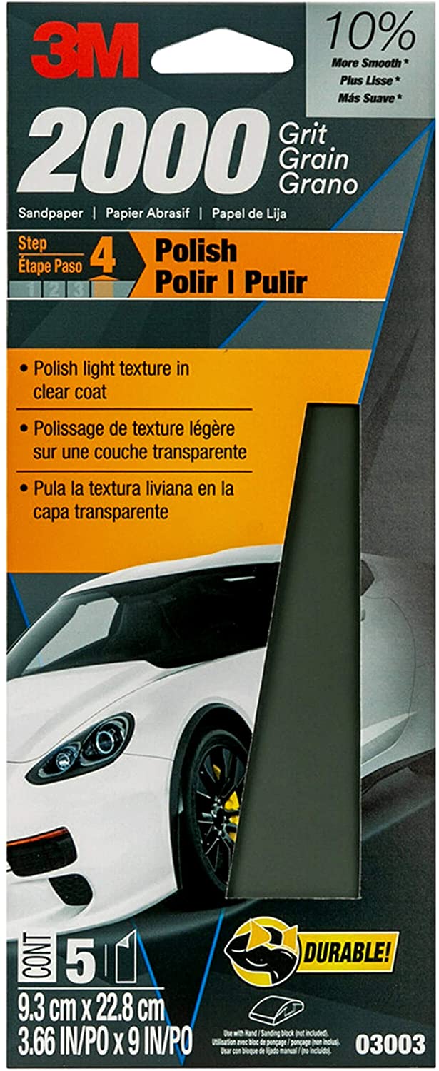 3M WET/DRY Sandpaper 3 2/3"x9" (pack of 5)