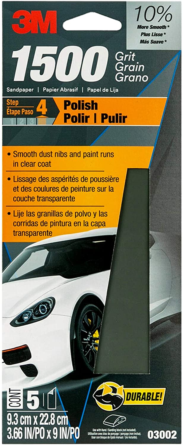 3M WET/DRY Sandpaper 3 2/3"x9" (pack of 5)